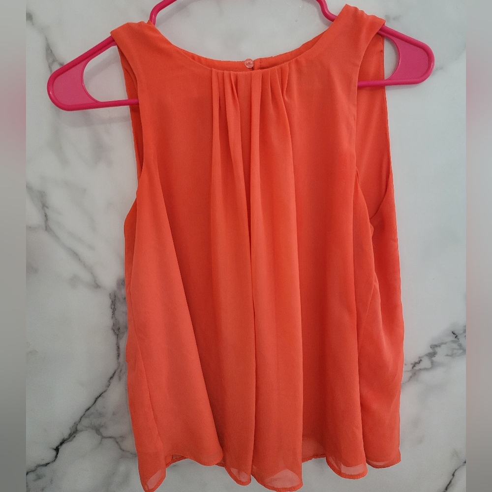 ASOS Design swing tank in Chiffon in bright corral - Picture 4 of 6